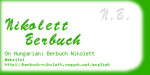nikolett berbuch business card